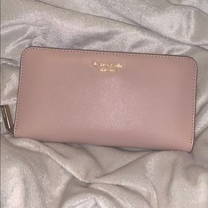 Kate Spade zip-around baby pink wallet